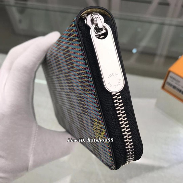 路易威登LV錢包 N68662蘭格 經典圖案浸潤霓虹色彩 Zippy拉鏈零錢包 LV長夾錢包 xxlv1912